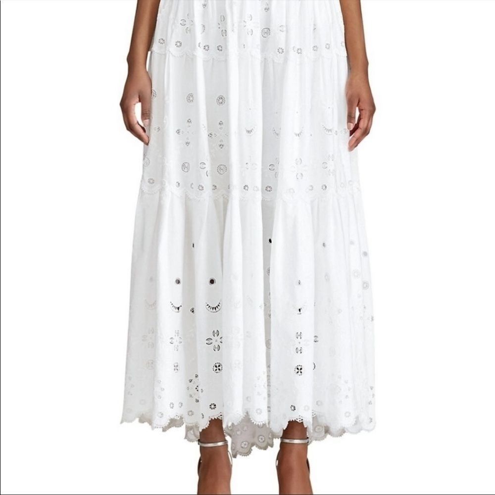 POLO RALPH LAUREN TIERED EYELET MAXI SKIRT - Picture 7 of 7